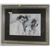 Image 1 : FRAMED ELVIS PRESLEY HOUND DOG CHARCOAL ART PRINT