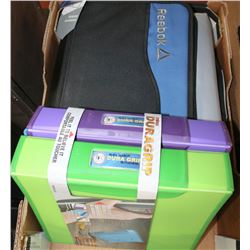 LOT OF NEW BINDERS INCL REEBOK BRAND BINDER AND