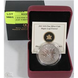 RCM 2011 $10 FINE SILVER COIN - MAPLE LEAF FOREVER