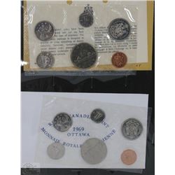 LOT OF 1968 AND 1969 UNCIRCULATED COIN SET