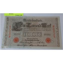 1000 GERMAN REICHSMARK PRE-1924 RED SEAL