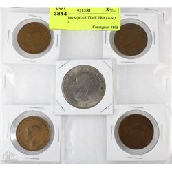 LOT OF 1940'S (WAR TIME ERA) AND 1965 COIN