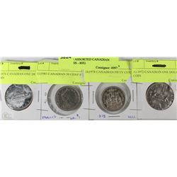 LOT OF 4 ASSORTED CANADIAN COINS (70S - 80S)