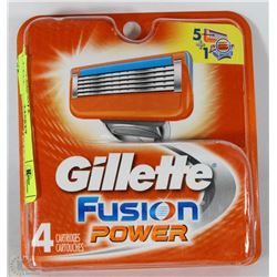 GILLETTE FUSION POWER REPLACEMENT BLADES (4 TOTAL