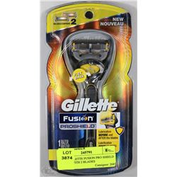 NEW GILLETTE FUSION PRO SHIELD RAZOR WITH 2 BLADES