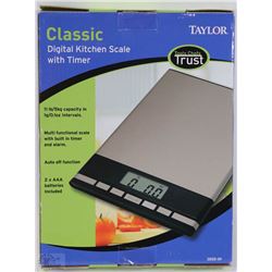 NEW TAYLOR CLASSIC DIGITAL KITCHEN SCALE W/ TIMER