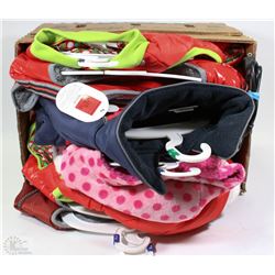 BOX OF ASSORTED DOG CLOTHING AND MORE