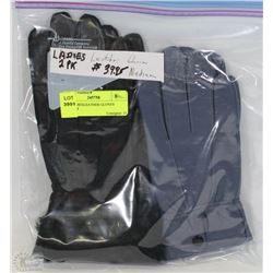 2PK LADIES LEATHER GLOVES MEDIUM