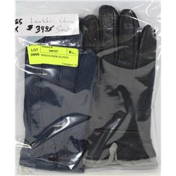 2PK LADIES LEATHER GLOVES SMALL