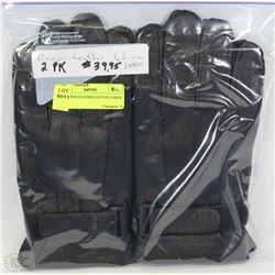 2PK MENS LEATHER GLOVES LARGE