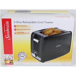 NEW SUNBEAM 2 SLICE RETRACTABLE CORD TOASTER