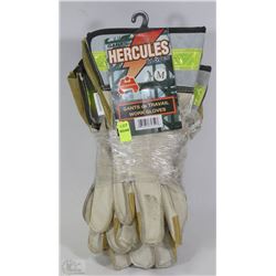 4 PAIRS OF HERCULES WORK GLOVES SIZE MED