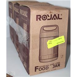 GROUP OF THREE ROYAL STAINLESS STEEL LINED