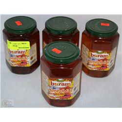 FOUR 1KG JARS OF BURAM HONEY
