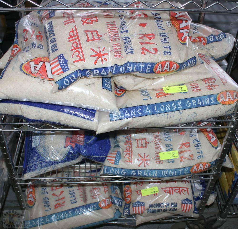 EIGHTEEN 8KG BAGS OF RICE