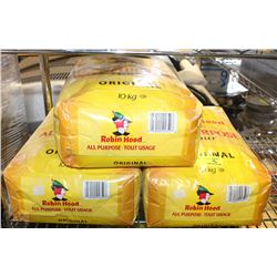 THREE 10KG BAGS OF ROBIN HOOD ALL PURPOSE FLOUR