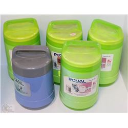 FIVE ROYAL VACUUM THERMOS JARS AS THEY COME