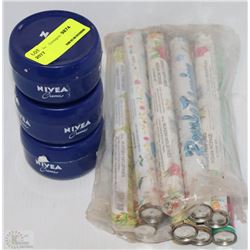 THREE NIVEA CREAM WITH BAG OF INCENSE