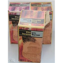 LOT OF THREE ELECTRIC INCENSE BURNERS