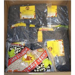 BOX  OF BLACK TURTLE AND NAVY BEANS