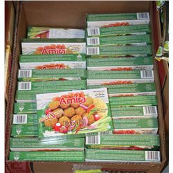 BOX OF AMIRA SPICE BEANS AND CHICK PEAS