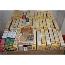 LARGE BOX OF ASSORTED SPICE PACKS