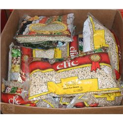 LARGE BOX OF BLACK EYE BEANS AND RED KIDNEY BEANS