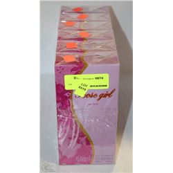 LOT OF SIX ROSE GIRL 2.5 OZ PERFUME BOTTLES