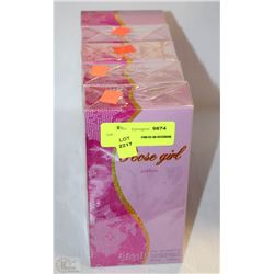 LOT OF SIX ROSE GIRL 2.5 OZ PERFUME BOTTLES