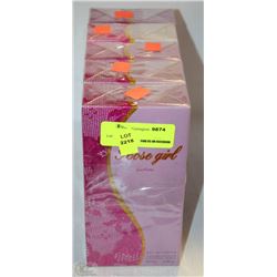 LOT OF SIX ROSE GIRL 2.5 OZ PERFUME BOTTLES