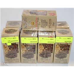 LOT WITH NINE LIN SEED OIL BOTTLES 125ML EACH