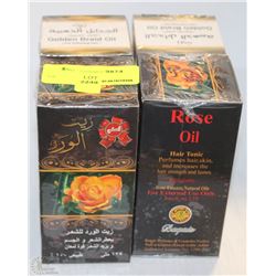 TWO 125ML BOTTLES OF ROSE OIL AND 2 BRAID OIL