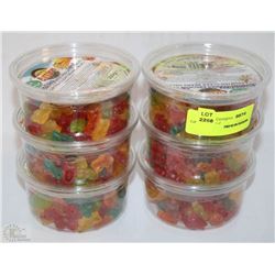 LOT OF SIX CONTAINERS OF GUMMY BEAR JELLY CANDY