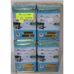 LOT OF FOUR CHINA GREEN TEA IN TINS
