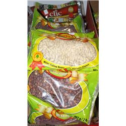 LARGE BOX OF ASSORTED RED AND WHITE KIDNEY BEANS