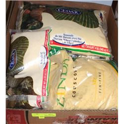 BOX OF CORN MEAL AND WHEAT