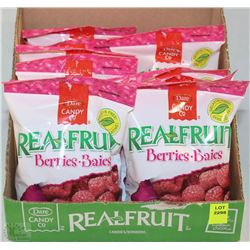 CASE WITH 12 PACKAGES OF RASPBERRY CANDIES