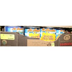 16 CANS OF MR GOUDAS SLICED PEACHES 796ML EACH
