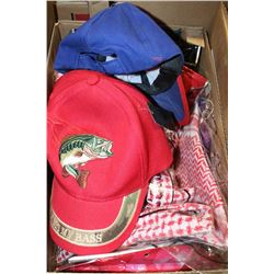BOX OF HATS , UNDERWEAR , TURBAN ETC.