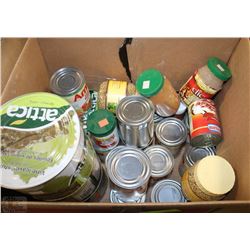 BOX OF ASSORTED VINE LEAVES BEANS LENTIL BLACK