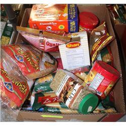 BOX OF PASTA SEASONINGS TEA RICE CHILLI PEPPERS