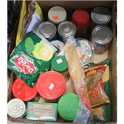 BOX OF RAISINS JUICE CRYSTALS AND MORE .......