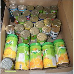 BOX OF MIXED CANNED BEANS TUNA AND MORE...