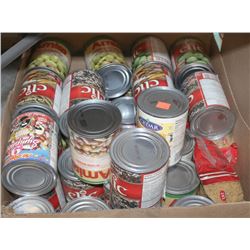 BOX OF ASSORTED GREEN BEANS PASTA ETC.