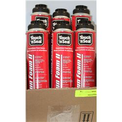 BOX WITH 6 CANS OF TOUCH AND SEAL GUN FOAM