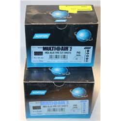 THREE BOXES OF NORTON 40 GRIT BLUE FIRE CUT SHEETS