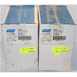 2 BOXES WITH 4 100 GRIT  NORTON 5' DISK ROLLS