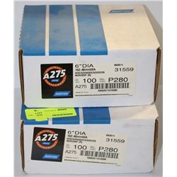 2 BOXES OF NORTON 6" SANDING DISCS 280 GRIT