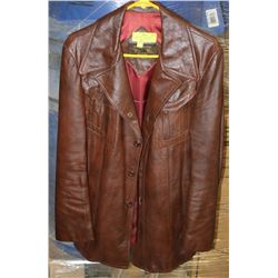 VINTAGE HUDSON BAY BROWN LEATHER JACKET (MEDIUM)