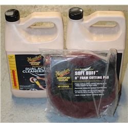 LOT OF 2- 3.78L CAR POLISH MEGUIARS BUFF PAD